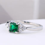 Green Stone ring Cubic Zircon Stone Proposal Engagement Rings