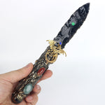 Crystal Craft Hand Made Obsidian Knife Sceptre