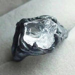 Gothic Ring Black White Irregular Crystal Rings