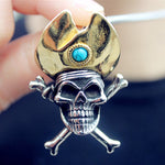 Men's Retro Punk Gothic Cape Skull Pendant Necklace Suitable for Cool Men's Rock Party Locomotive Jewelry