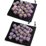 25Pcs Natural Chakra Various Cube Crystals Runes Metal Symbol Fortune-telling Divination Rock Stones