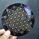 10cm Black acrylic round disk Different patterns slice