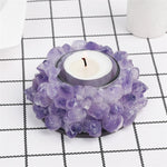 Amethyst Cluster Candle Holders Candlesticks Stones Crystals Quartz