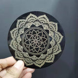 10cm Black acrylic round disk Different patterns slice