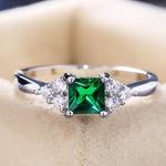 Green Stone ring Cubic Zircon Stone Proposal Engagement Rings