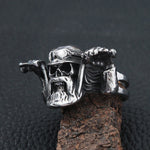 Punk Rock Motorcyclist Skull Ring