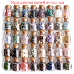 40Pcs Natural Crystal Rockstone Gravel Wishing Bottles