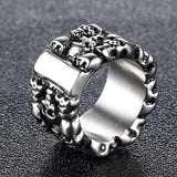 Heavy Metal Skull Biker Ring Men Solid Pave Skeleton Gothic Punk Ring