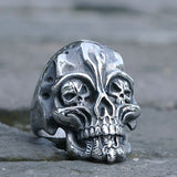 Gothic Men's Stainless Steel Skull Ring Punk Hip Hop Rider Skull Ghost King Ring