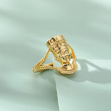 Vintage Nefertiti Goddess Ring Sliver Color Stainless Steel Queen Ring Couple Rings
