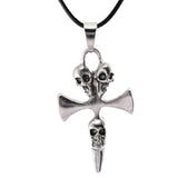 Men's Retro Punk Gothic Cape Skull Pendant Necklace Suitable for Cool Men's Rock Party Locomotive Jewelry