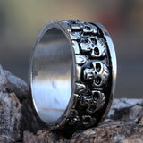 Vintage 316L Stainless Steel Biker Skull Ring