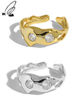 Sterling Silver Ring Korean Design  Zircon Gold Rings