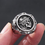 Gothic 1936 Stainless Steel Hat Skull Ring