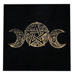 Triple Moon Pentagrams Pagan Altar Cloth Flannel Tarots Cloth