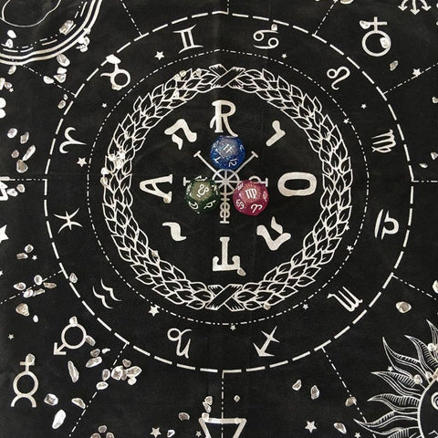 Triple Moon Pentagrams Pagan Altar Cloth Flannel Tarots Cloth