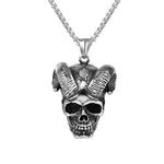 Men's Retro Punk Gothic Cape Skull Pendant Necklace Suitable for Cool Men's Rock Party Locomotive Jewelry