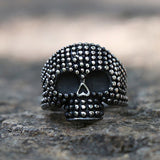 Black Bump Skull Ring Stainless Steel Biker Ring