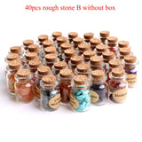 40Pcs Natural Crystal Rockstone Gravel Wishing Bottles