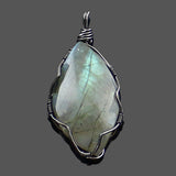 Irregular Raw Stone Labradorite Natural Stones Healing Reiki Pendant