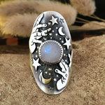 2022 New Exquisite Personality Star Moon Magician Hands Pattern Ring