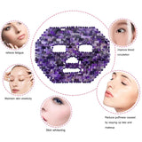 Purple Crystal Jade Face Mask Gua Sha Scraper Massager Roller Set Natural Amethyst