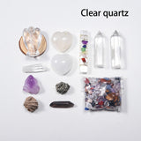 Natural Crystal Set Amethyst Clear Quartz Rose Quartz Angel Heart