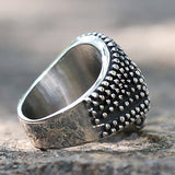 Black Bump Skull Ring Stainless Steel Biker Ring