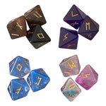 3 Pcs 8-Sided Rune Dice Resin Assorted Polyhedral Dices Set Divination