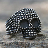 Black Bump Skull Ring Stainless Steel Biker Ring