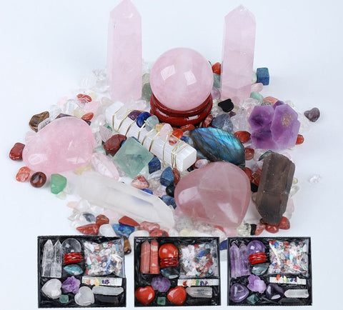 Magic wand Chakra Stone Collection  Reiki Crystal Crafts with gifts box crystal chakra wand