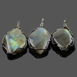 Irregular Raw Stone Labradorite Natural Stones Healing Reiki Pendant