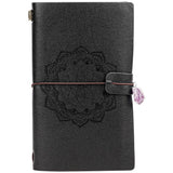 Black magic runes notebook charka blending with natural crystal column