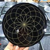 Natural Crystal Reiki Ball Seven Star Matrix Round Plate