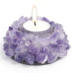 Amethyst Cluster Candle Holders Candlesticks Stones Crystals Quartz