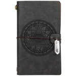 Black magic runes notebook charka blending with natural crystal column