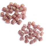 25Pcs Natural Chakra Various Cube Crystals Runes Metal Symbol Fortune-telling Divination Rock Stones