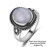 Natural Moonstone rings For Men Women&#39;s 925 Sterling Silver Jewelry Ring With Big Stones 11x17MM Oval Gemstones Gifts Wholesale