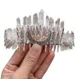 Quartz Crown Raw Crysta lHeadbands Vintage Metal Hair Hoop