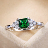 Green Stone ring Cubic Zircon Stone Proposal Engagement Rings