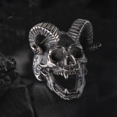 Gothic Satan Skull Ring