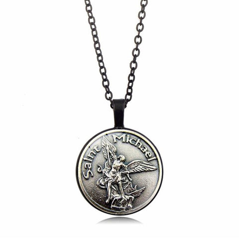 Newest Bible Angel Round Pendant Pray For Us necklaces&pendants Archangel Angel Wings Jesus Christian Necklace Jewelry Gifts