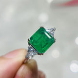 Charm Luxury 925 Sterling silver Tourmaline Fashion Finger Green Stone Ring