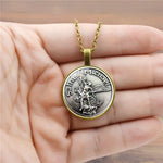 Newest Bible Angel Round Pendant Pray For Us necklaces&pendants Archangel Angel Wings Jesus Christian Necklace Jewelry Gifts