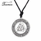 Vintage Men Ethnic Viking Necklace Warrior Scandinavian Amulet  Norse Runes Pendant