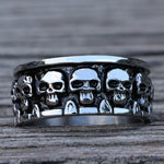 Vintage 316L Stainless Steel Biker Skull Ring