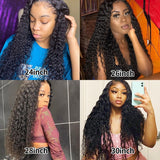 Deep Wave HD Curly Human Hair Brazilian Water Wave Full Lace Front Wig