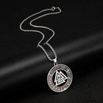 Vintage Men Ethnic Viking Necklace Warrior Scandinavian Amulet  Norse Runes Pendant