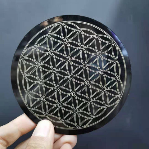 10cm Black acrylic round disk Different patterns slice