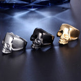 Gothic High Quality Gold/Black/Silver Color Skull Ring